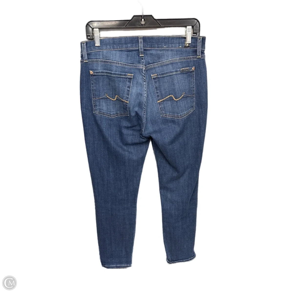 Jeans Skinny By 7 For All Mankind In Blue Denim, Size: 4