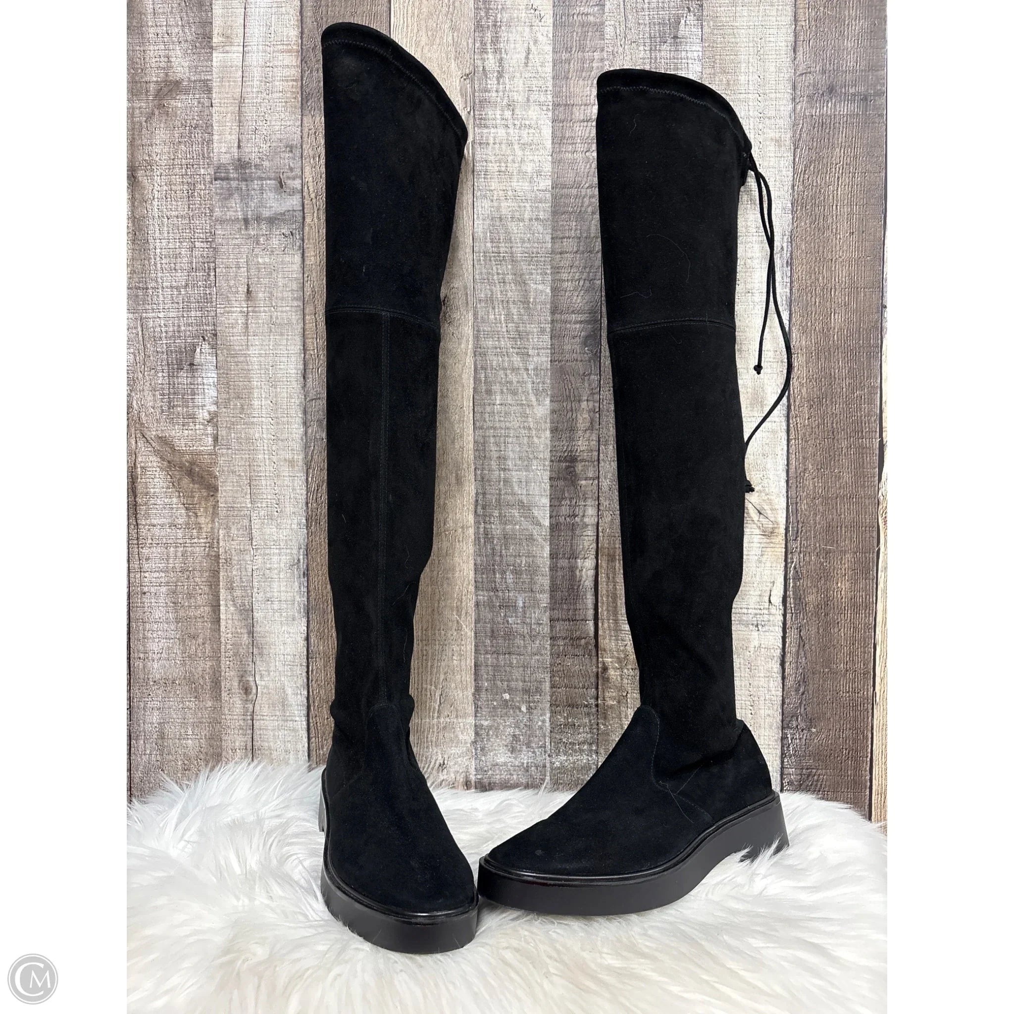 Boots Designer By Stuart Weitzman In Black, Size: 6.5