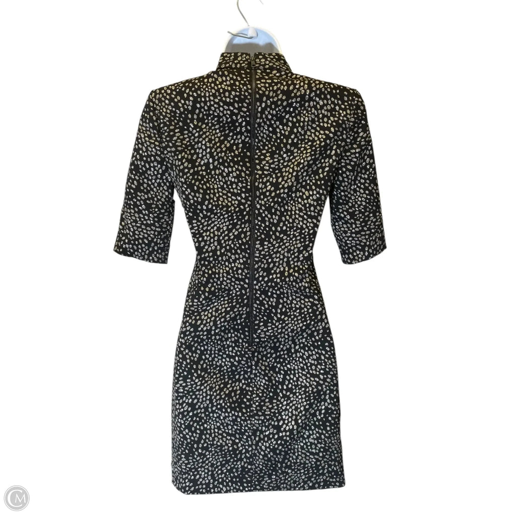 Dress Designer By Alice + Olivia In Black & Silver, Size: Xs