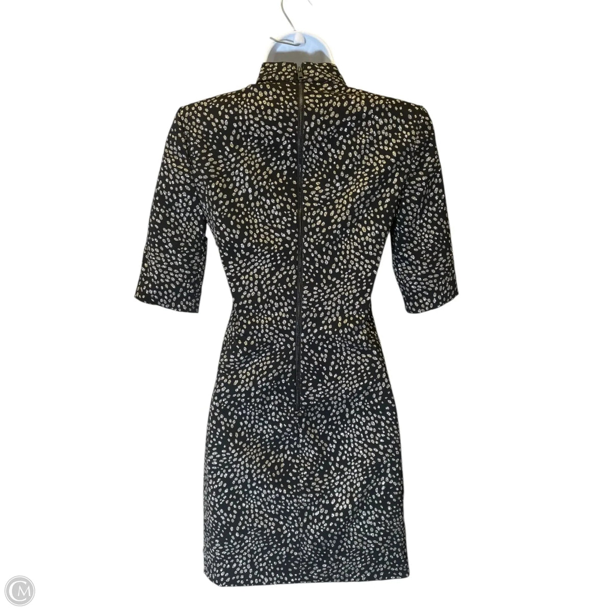 Dress Designer By Alice + Olivia In Black & Silver, Size: Xs