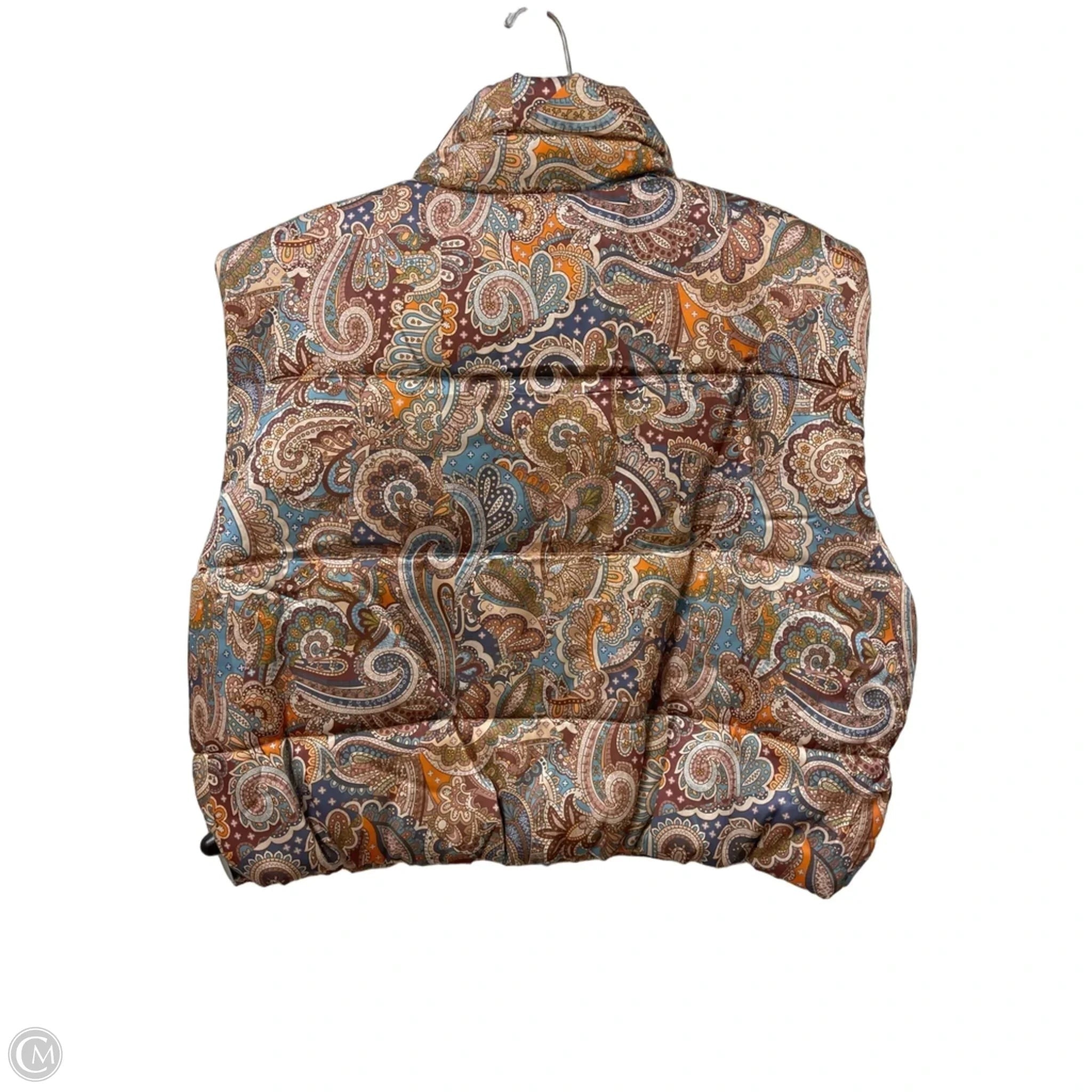 Vest Puffer & Quilted By Current Air In Paisley Print, Size: L