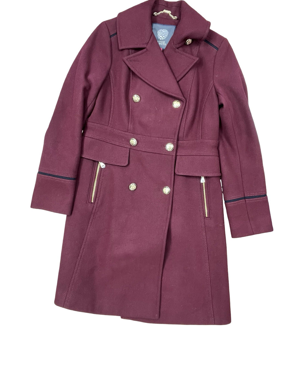 Coat Wool By Vince Camuto In Maroon, Size:M