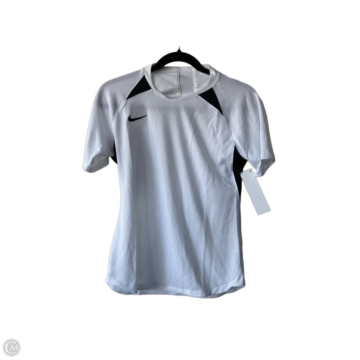 Athletic Top Short Sleeve By Nike Apparel In Black & White, Size: S