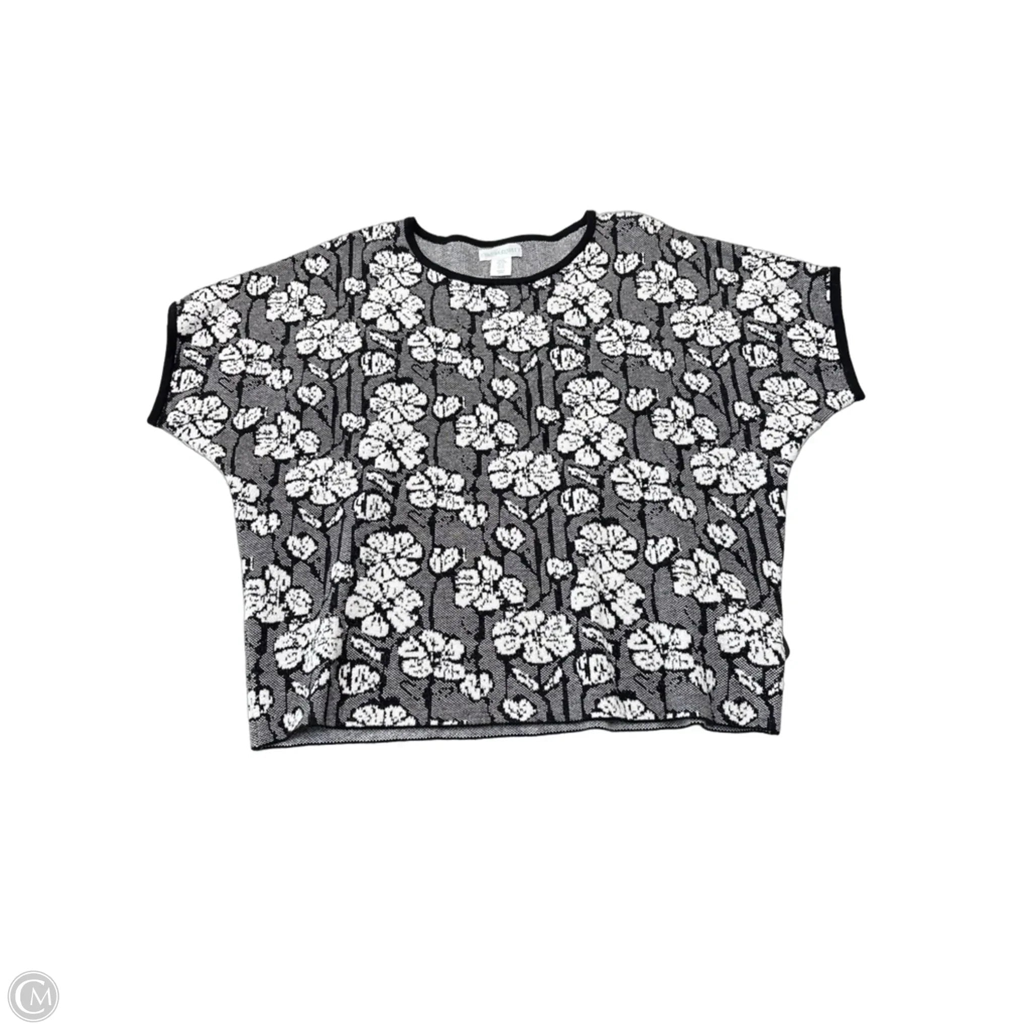 Sweater Short Sleeve By Cynthia Rowley In Black & White, Size: Xl