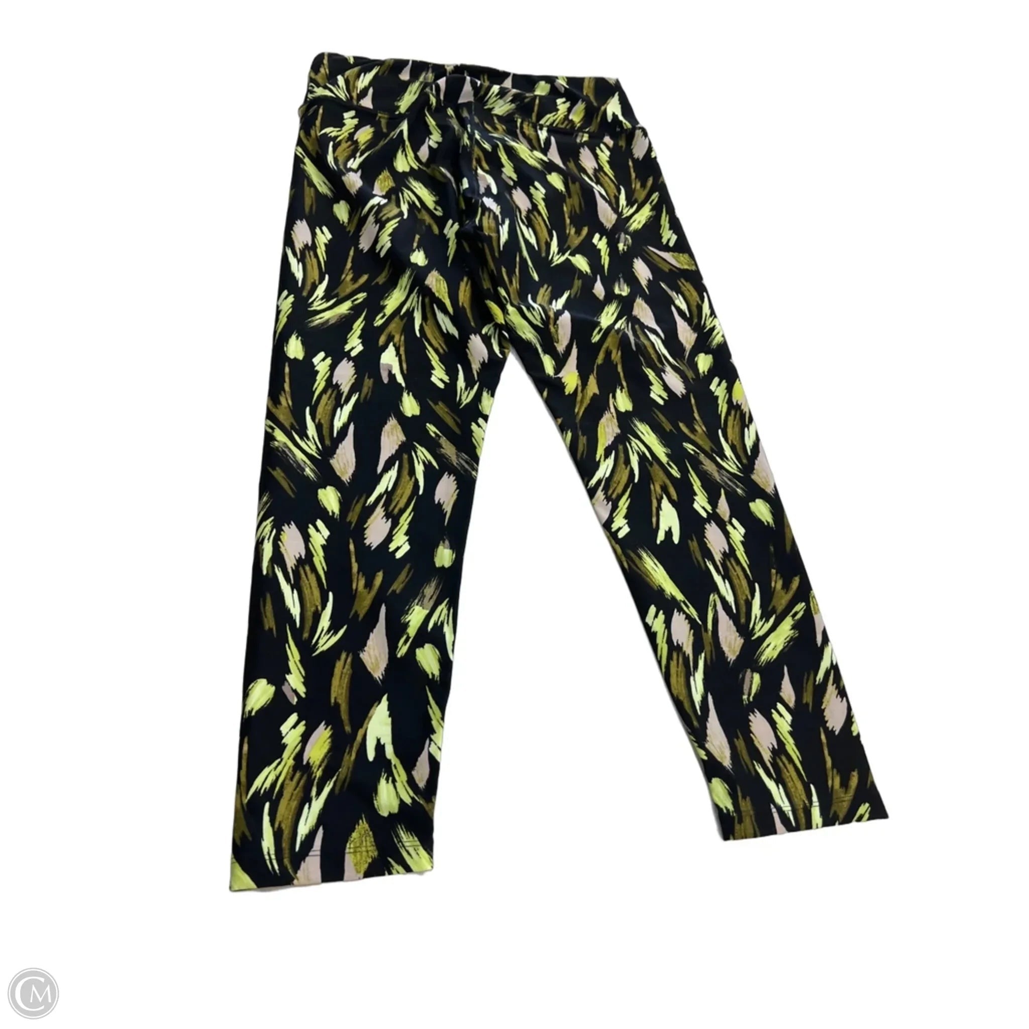 Athletic Capris By Calvin Klein Performance In Black & Green, Size: L