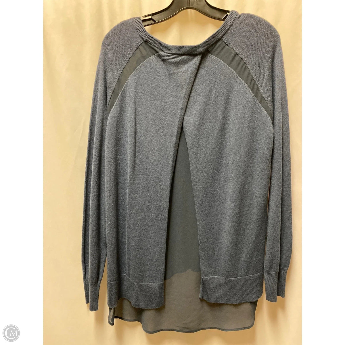 Top Long Sleeve Designer By Halston In Blue, Size: L