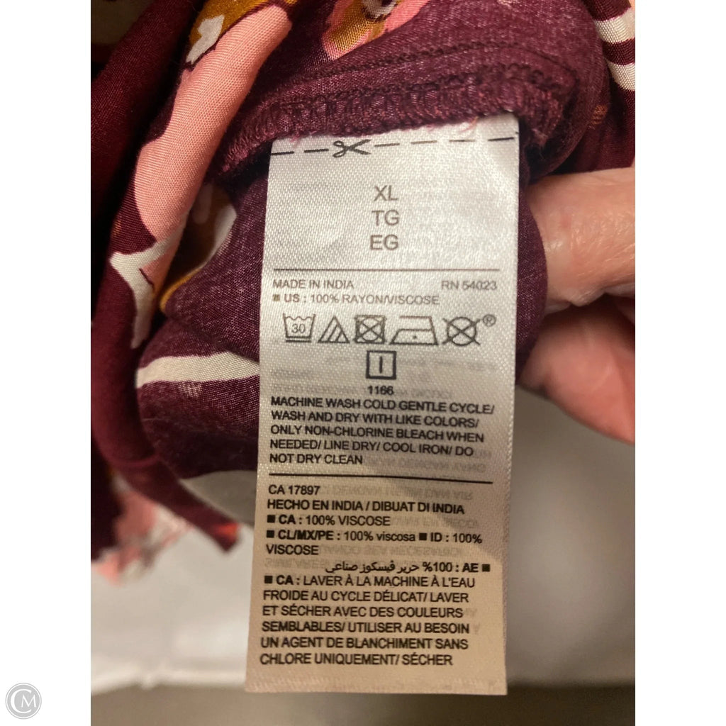 Dress Casual Midi By Old Navy In Maroon, Size: Xl