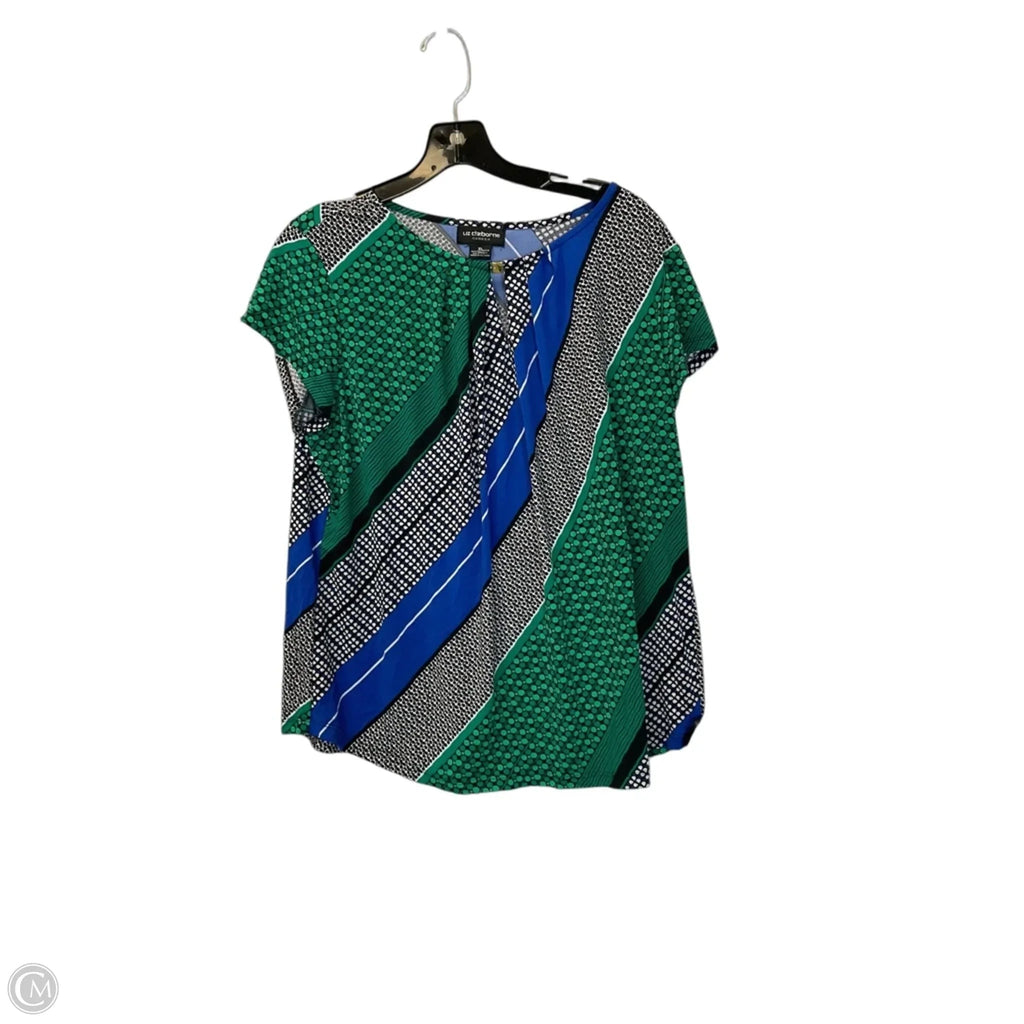 Top Short Sleeve By Liz Claiborne In Blue & Green, Size: Xl