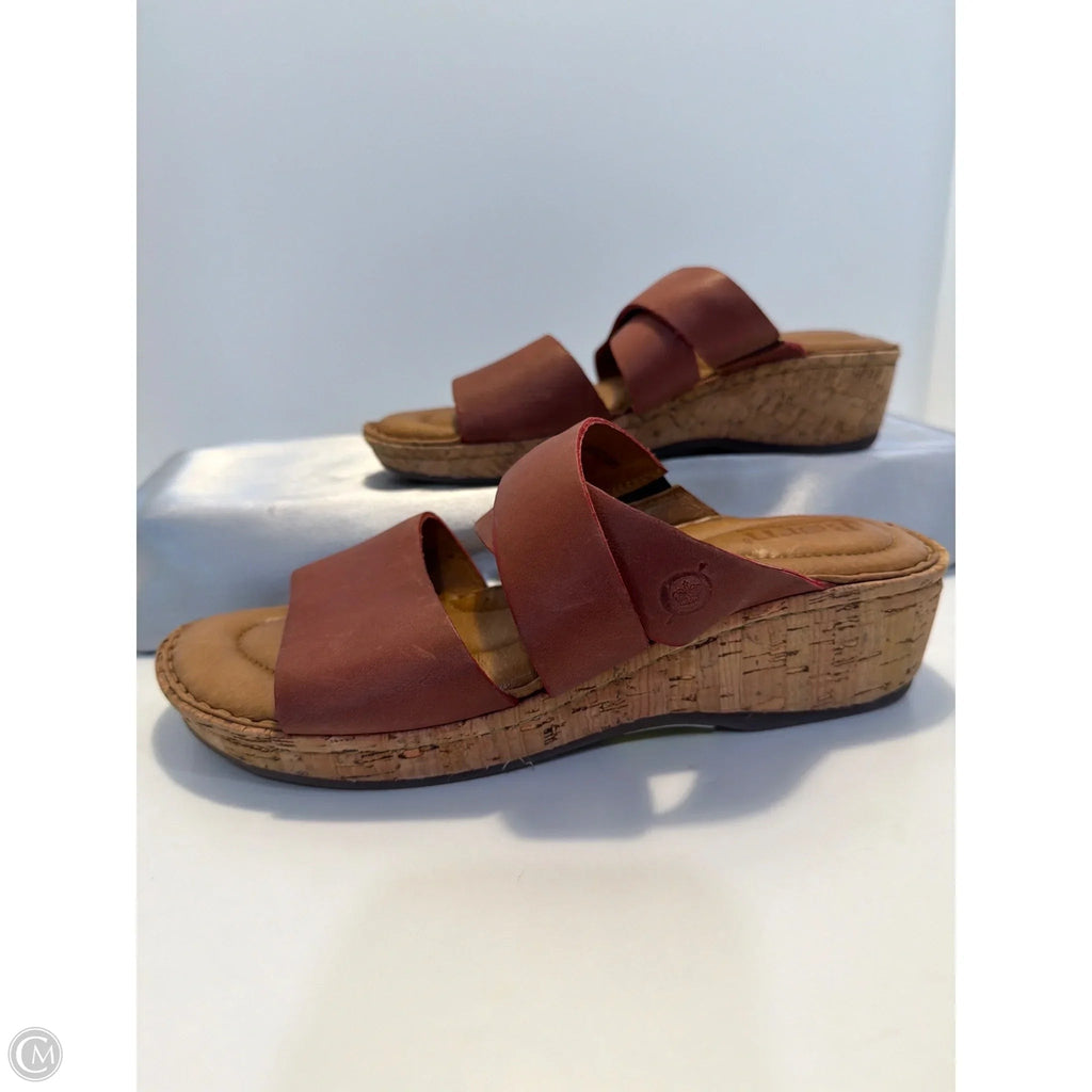 Sandals Heels Block By Born In Maroon, Size: 8