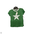 Top Short Sleeve Basic By Anthropologie In Green & White, Size: S