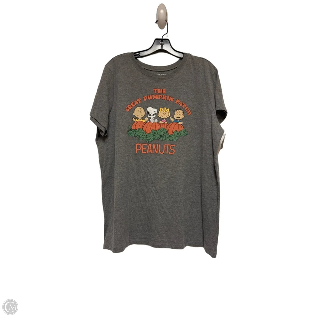 Top Short Sleeve Basic By Clothes Mentor In Grey & Orange, Size: 2x
