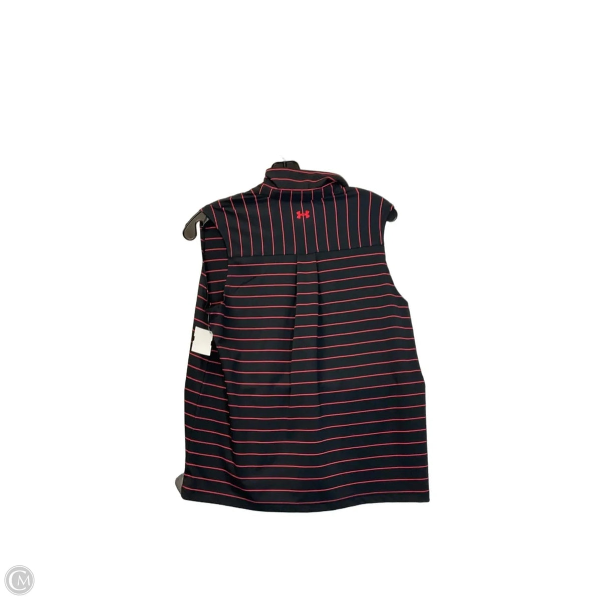 Athletic Top Short Sleeve By Under Armour In Black, Size: M