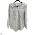 Blouse Long Sleeve By Loft In Grey & White, Size: M