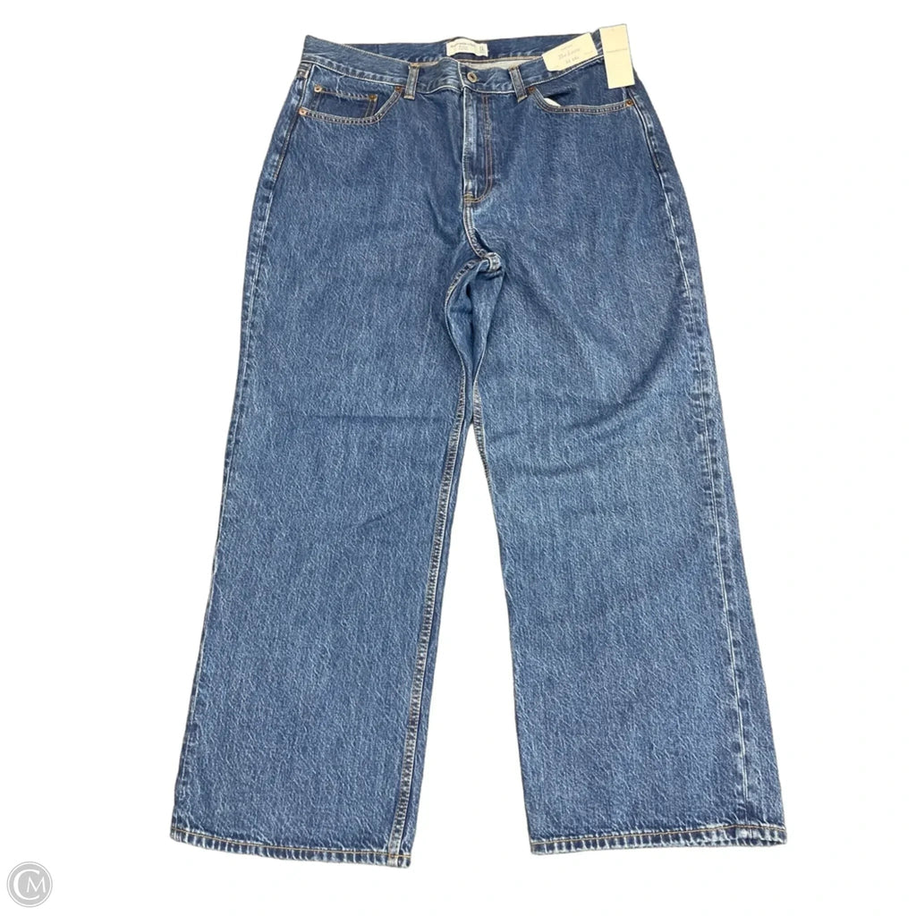 Jeans Wide Leg By Abercrombie And Fitch In Blue Denim, Size: 14