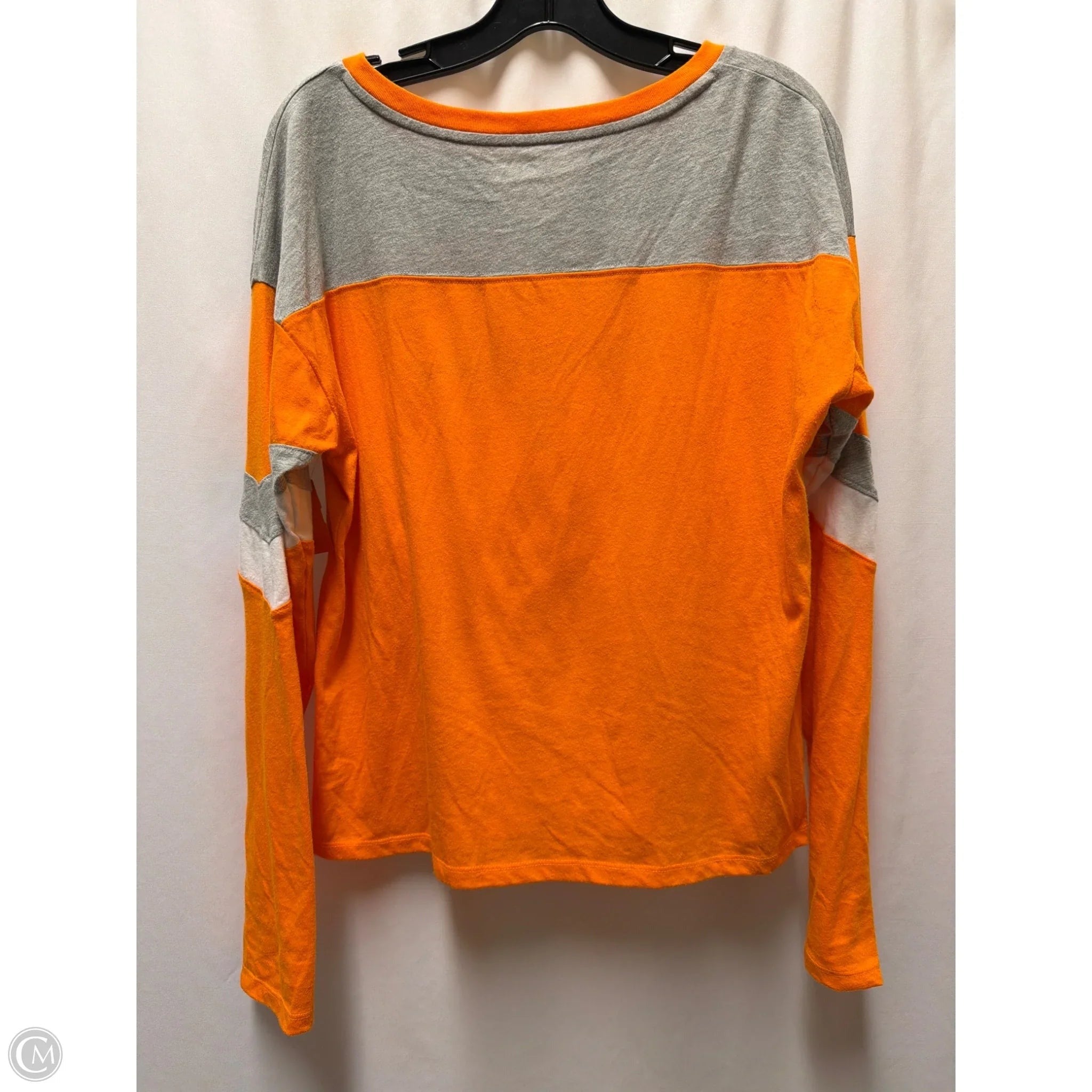 Top Long Sleeve By Fanatics In Orange, Size: M