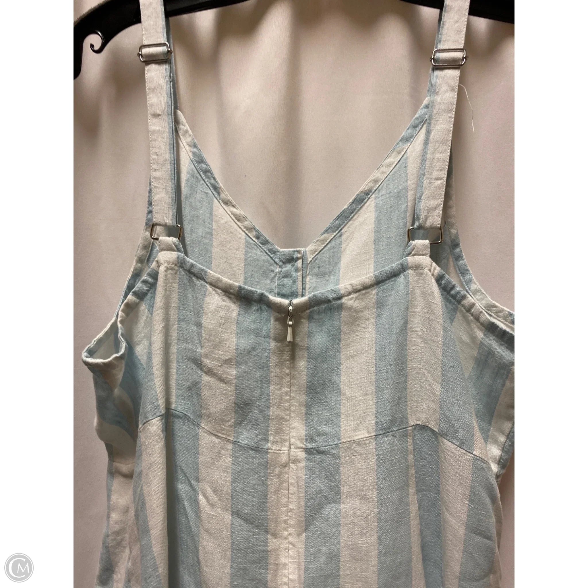 Dress Casual Midi By Saks Fifth Avenue In Blue & White, Size: L