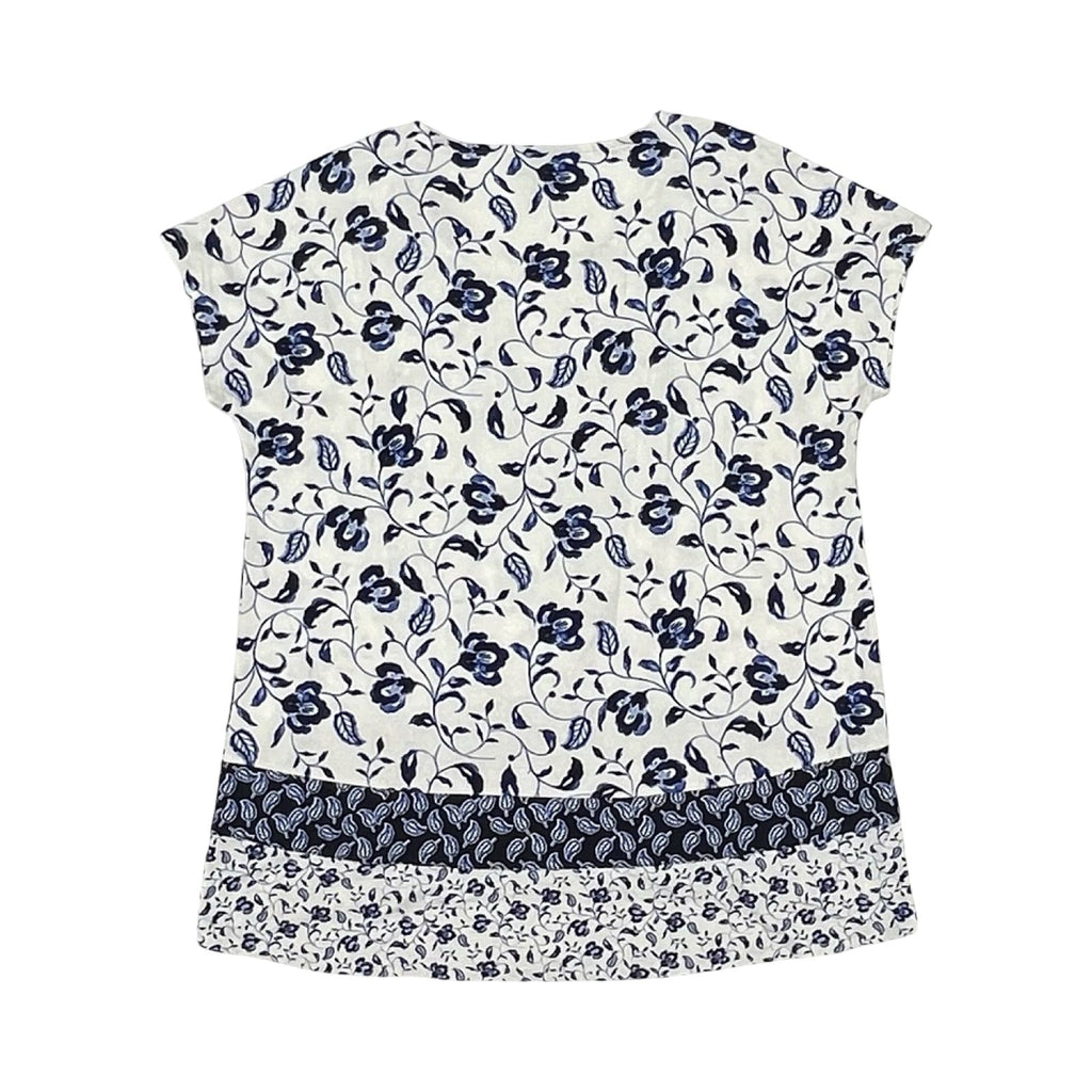 Blouse Ss By J. Jill In Blue & White, Size:M