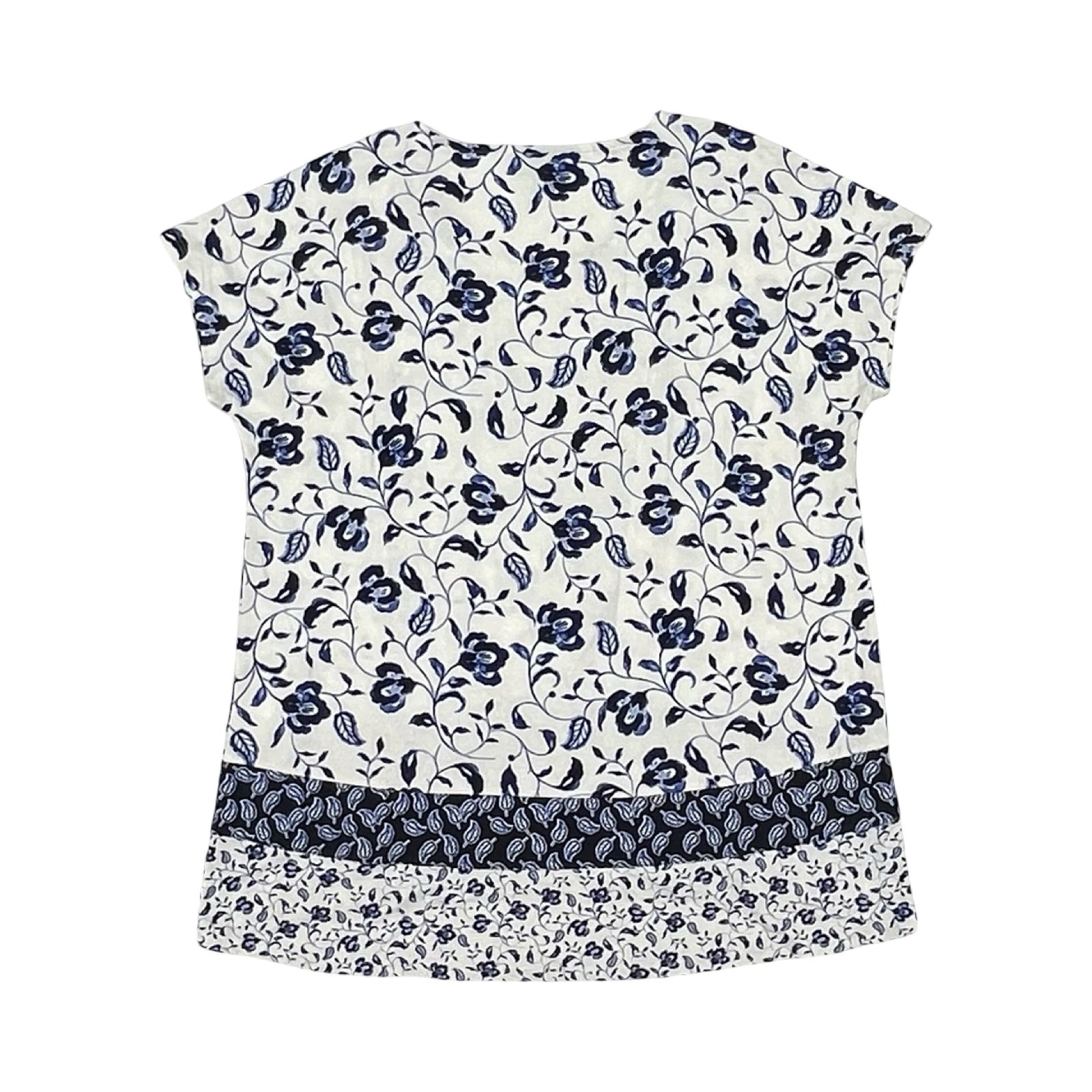 Blouse Ss By J. Jill In Blue & White, Size:M