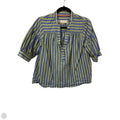 Top Short Sleeve By Anthropologie In Blue & Green, Size: M