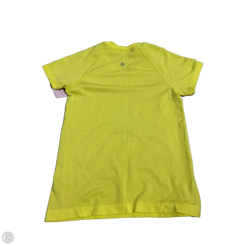 Athletic Top Short Sleeve By Lululemon In Yellow, Size: Xs