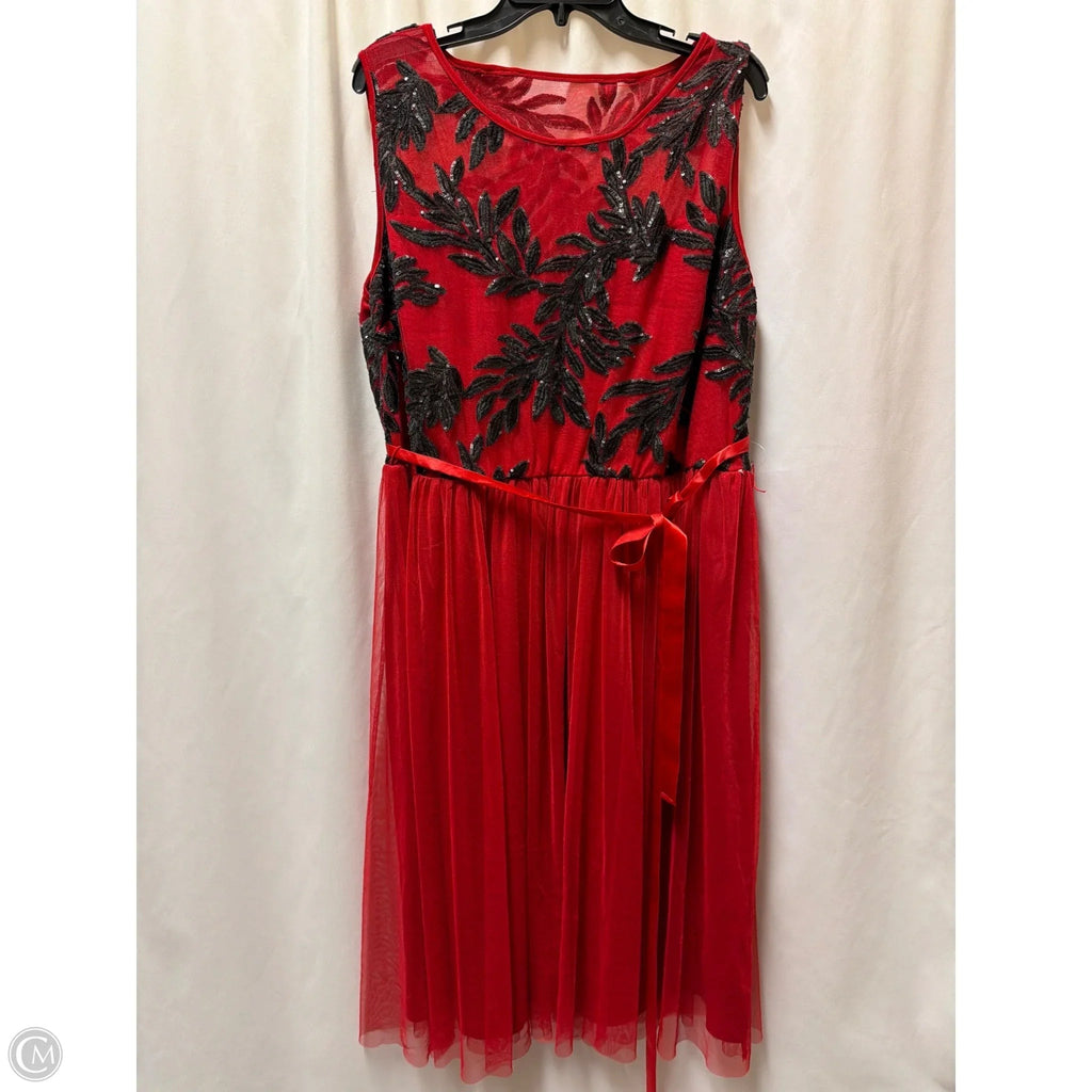 Dress Casual Midi By Clothes Mentor In Red, Size: 3x