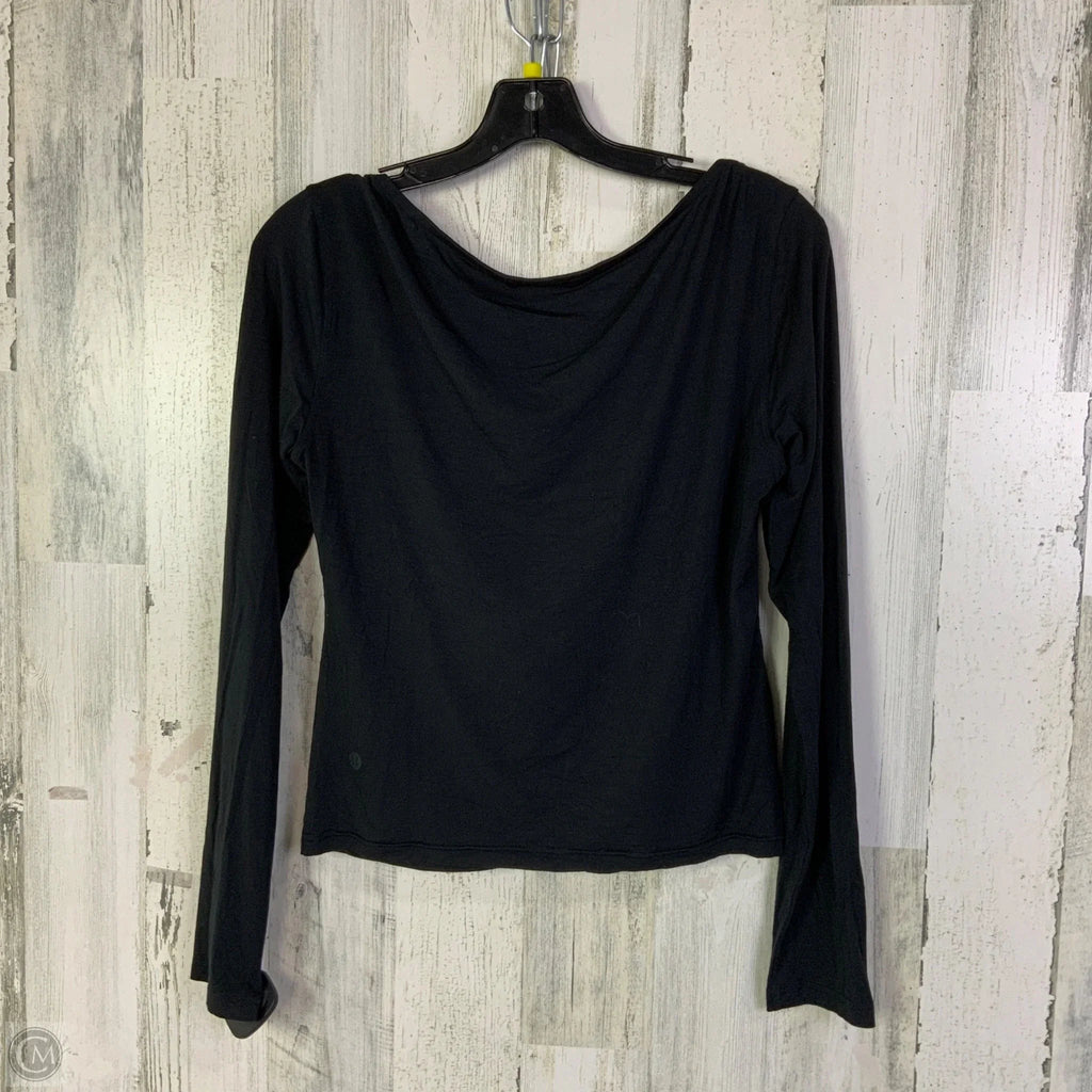 Athletic Top Long Sleeve Crewneck By Lululemon In Black, Size: M