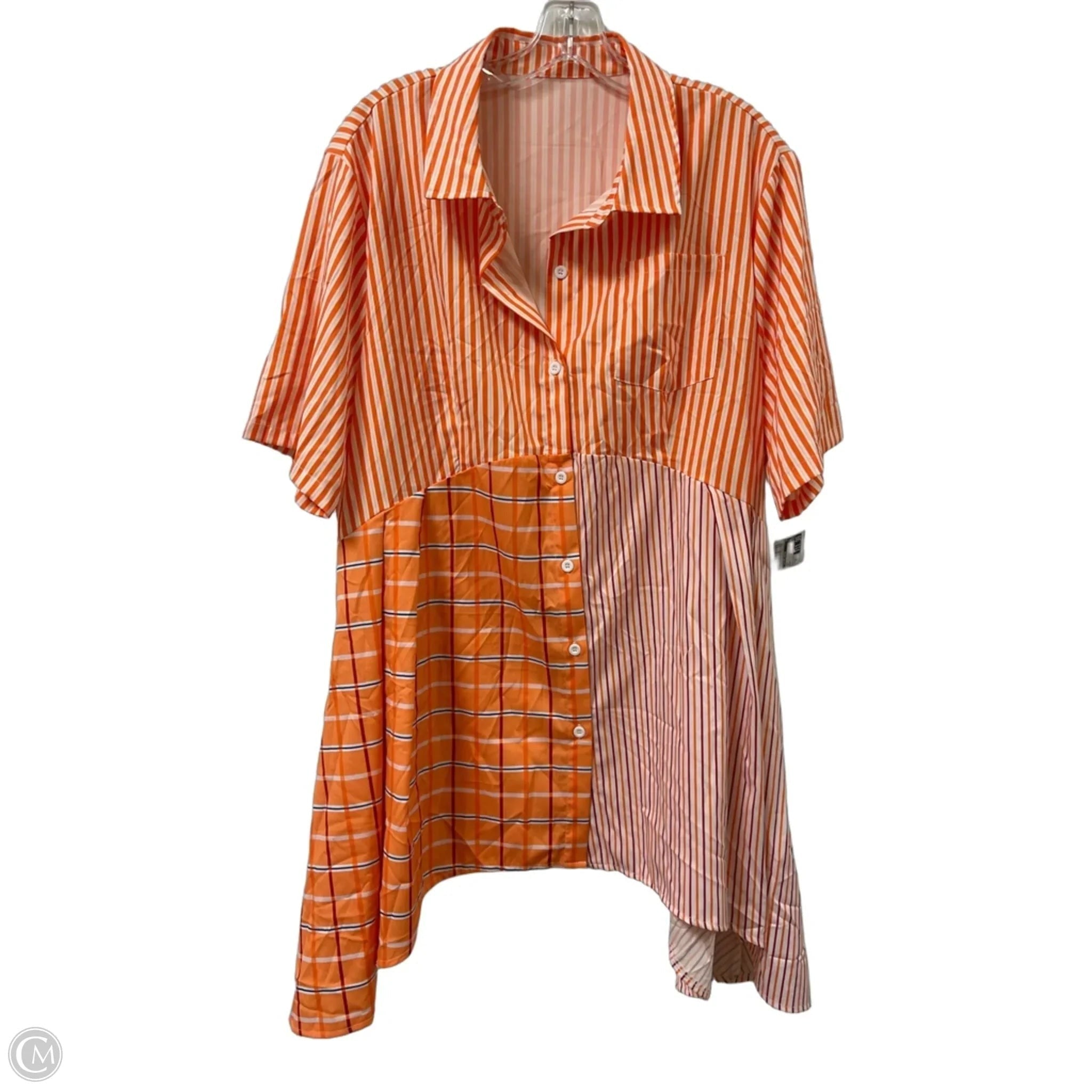 Tunic Short Sleeve By Clothes Mentor In Orange, Size: 1x