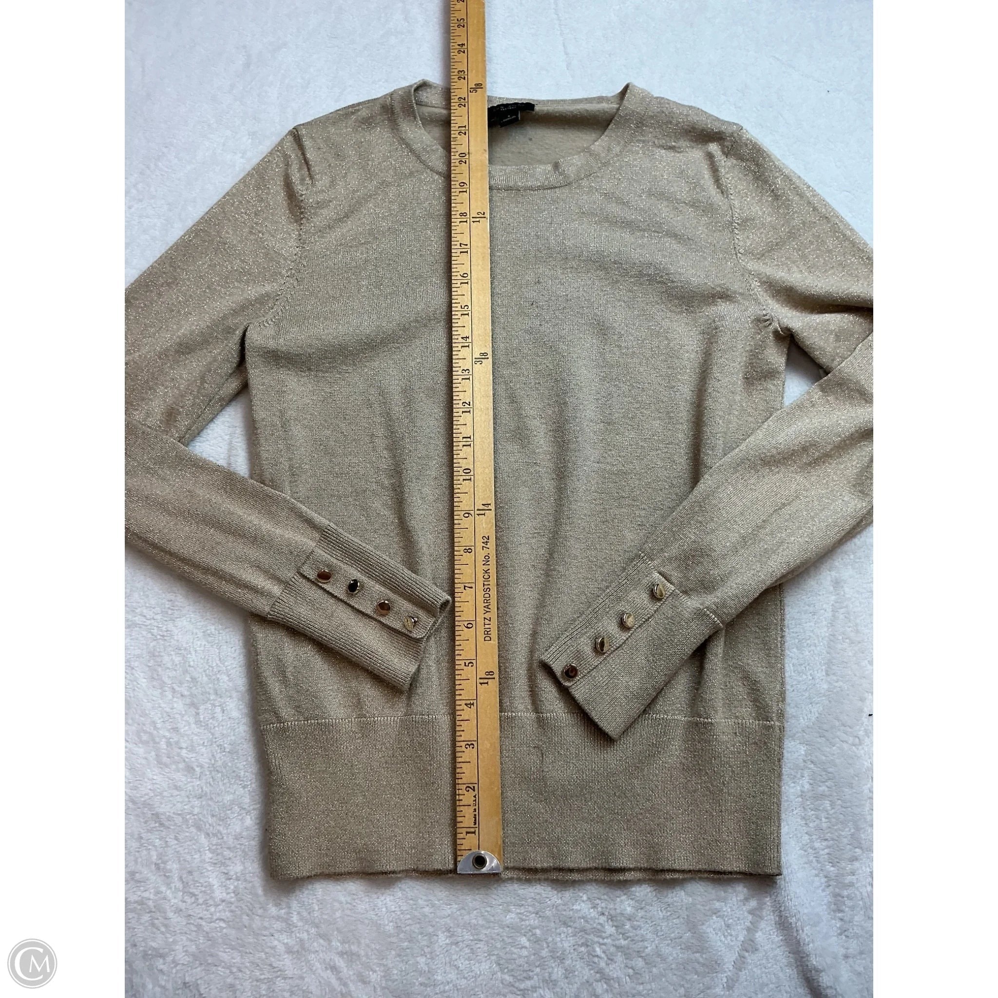 Top Long Sleeve By Ann Taylor In Gold, Size: S
