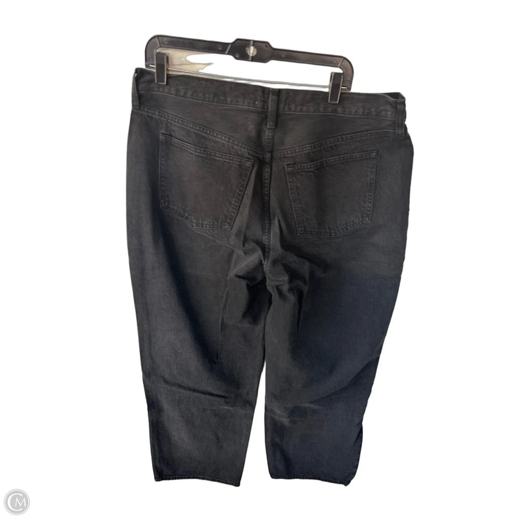 Jeans Straight By Abercrombie And Fitch In Black Denim, Size: 16