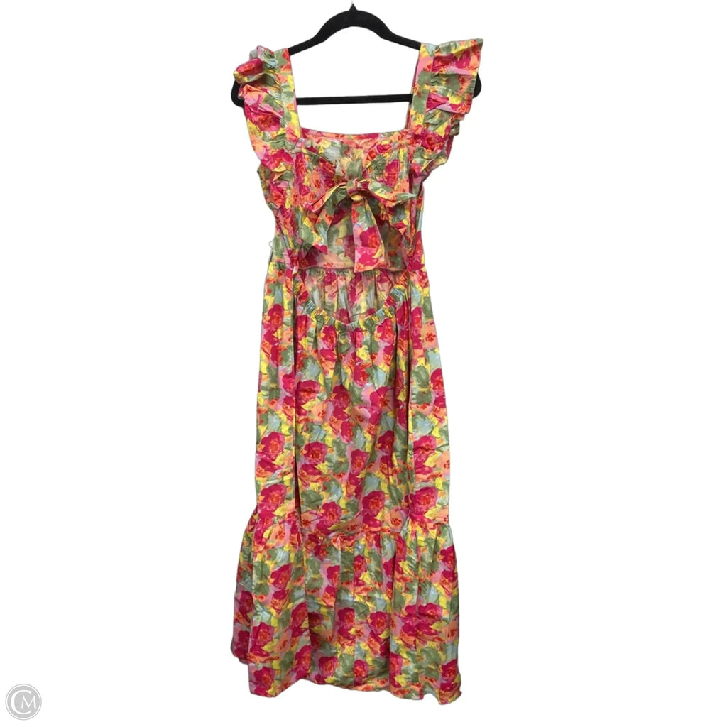 Dress Casual Midi By Clothes Mentor In Blue & Pink, Size: M