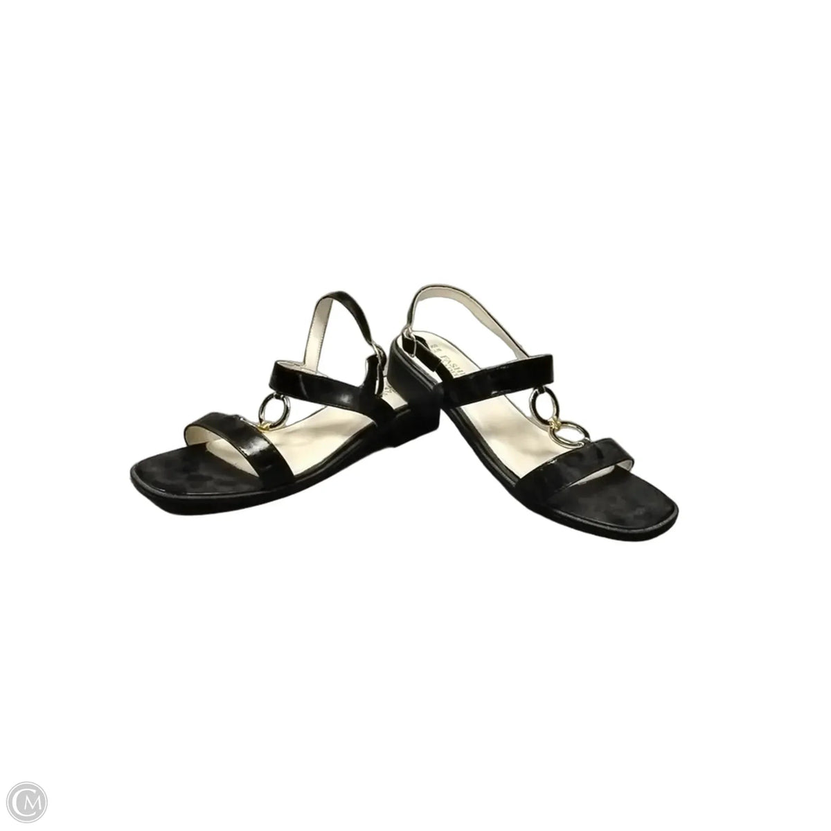 Sandals Flats By Clothes Mentor In Black, Size: 7