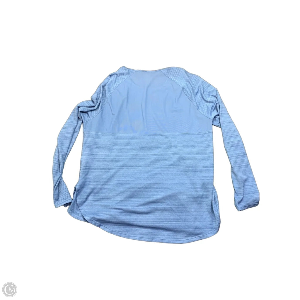 Athletic Top Long Sleeve Collar By Vively In Blue, Size: Xl