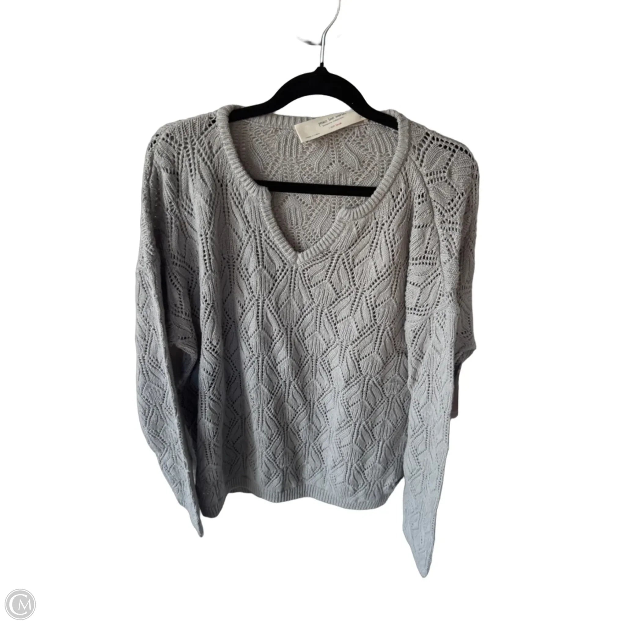 Sweater By Peace Love World In Grey, Size: M