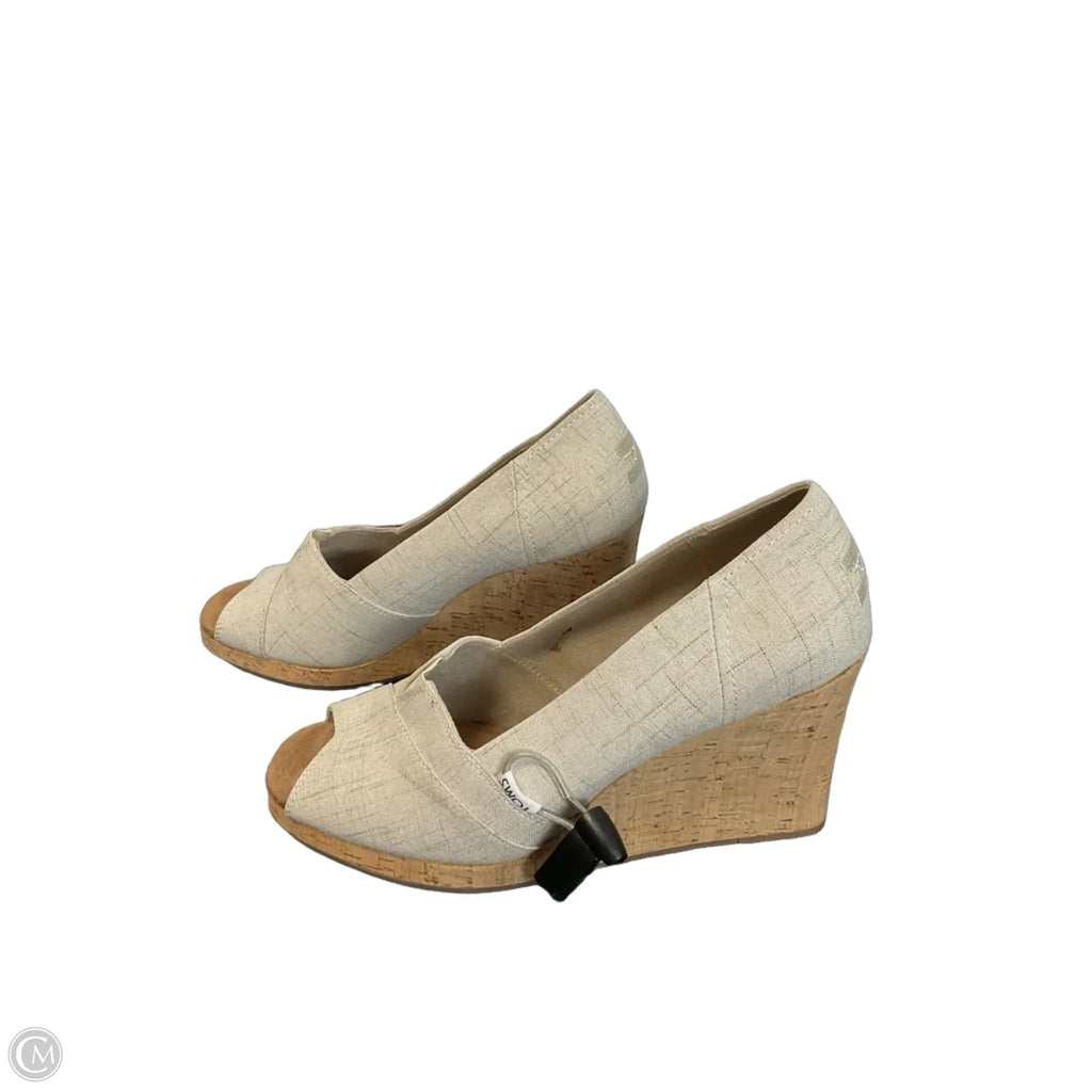 Sandals Heels Wedge By Toms In Cream, Size: 11