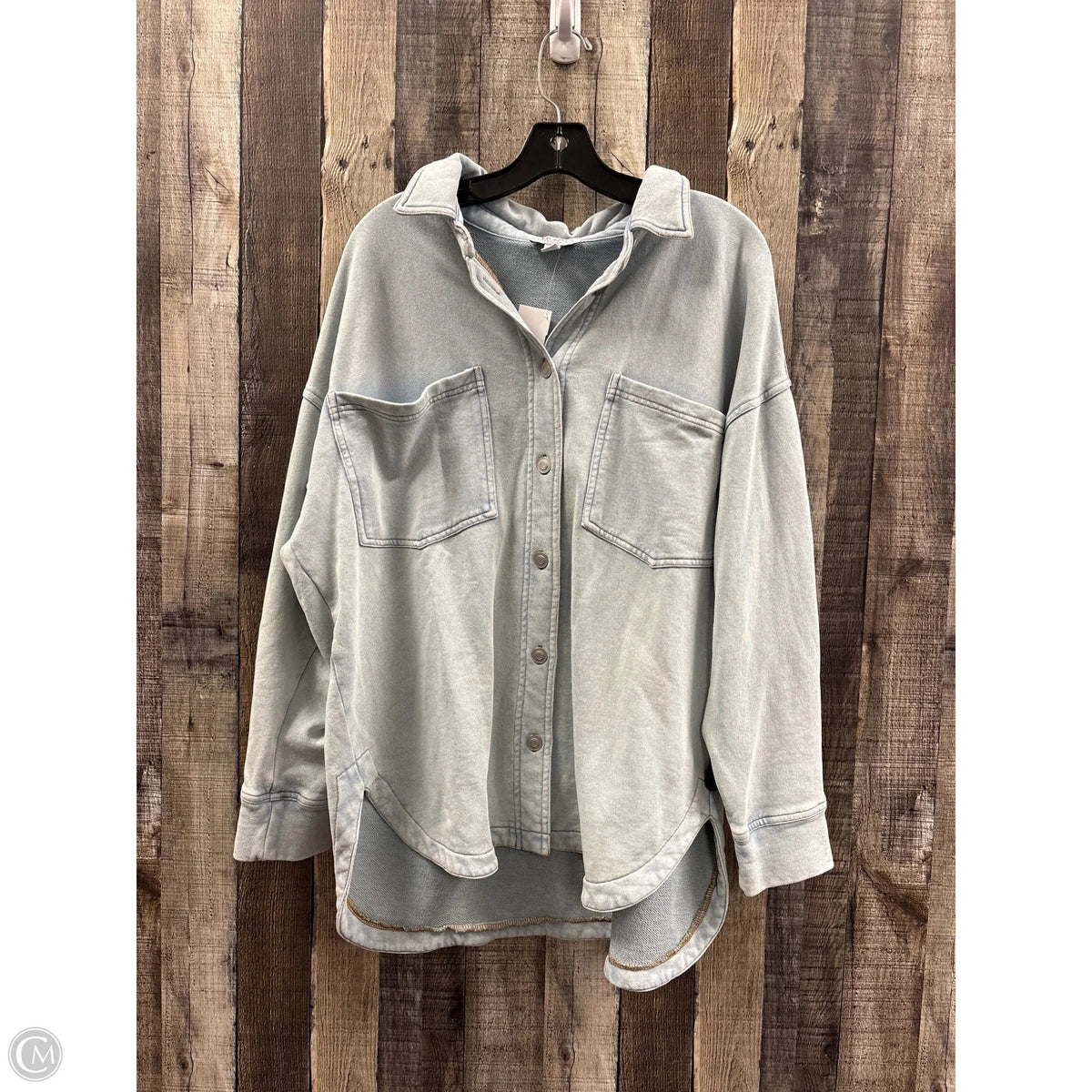 Jacket Shirt By Moco In Blue, Size: L