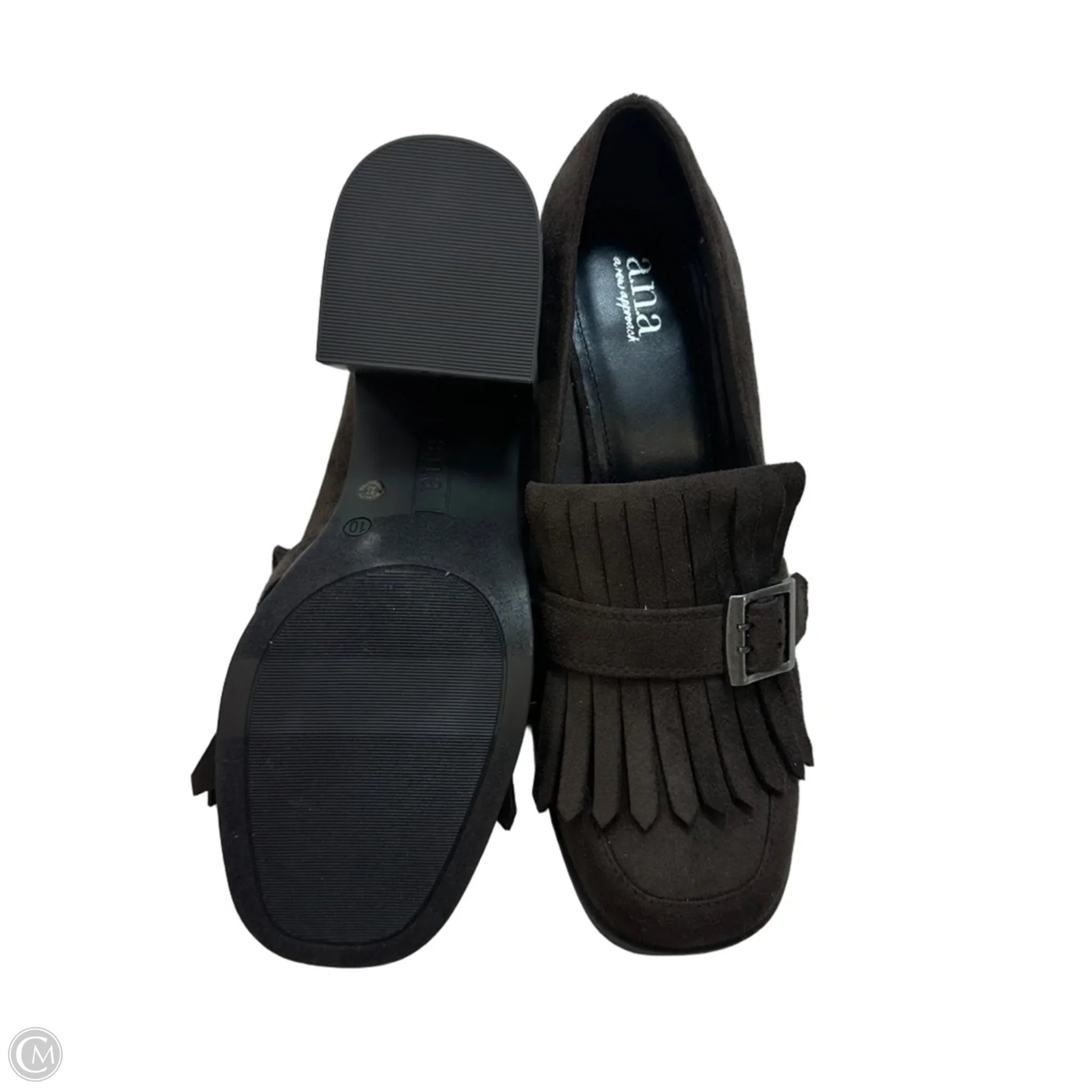 Shoes Heels Block By Ana In Brown, Size: 10