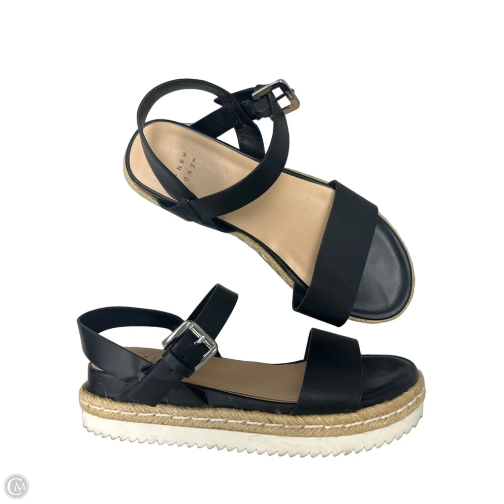 Sandals Flats By A New Day In Black, Size: 8.5