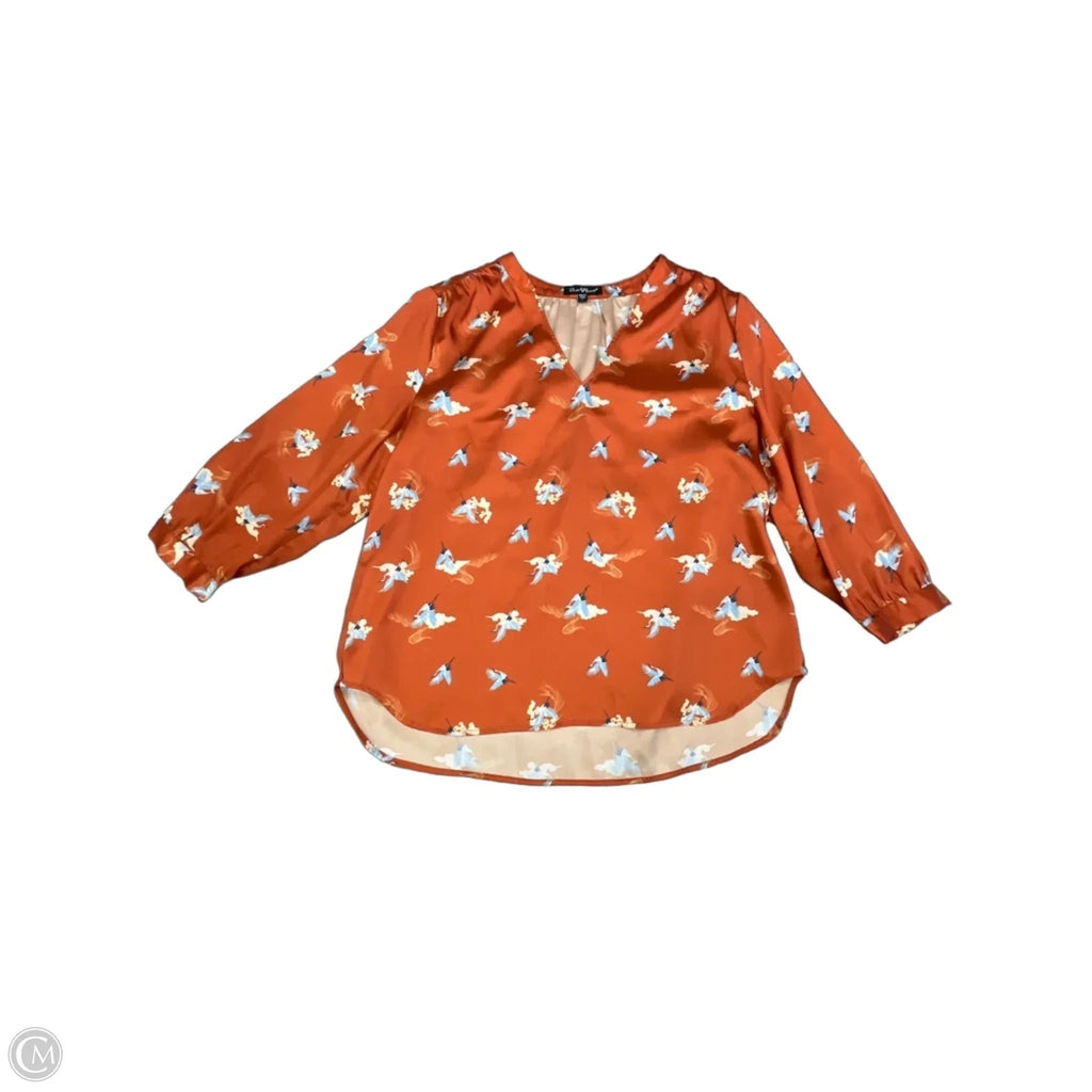 Blouse 3/4 Sleeve By Velvet Heart In Orange, Size: L