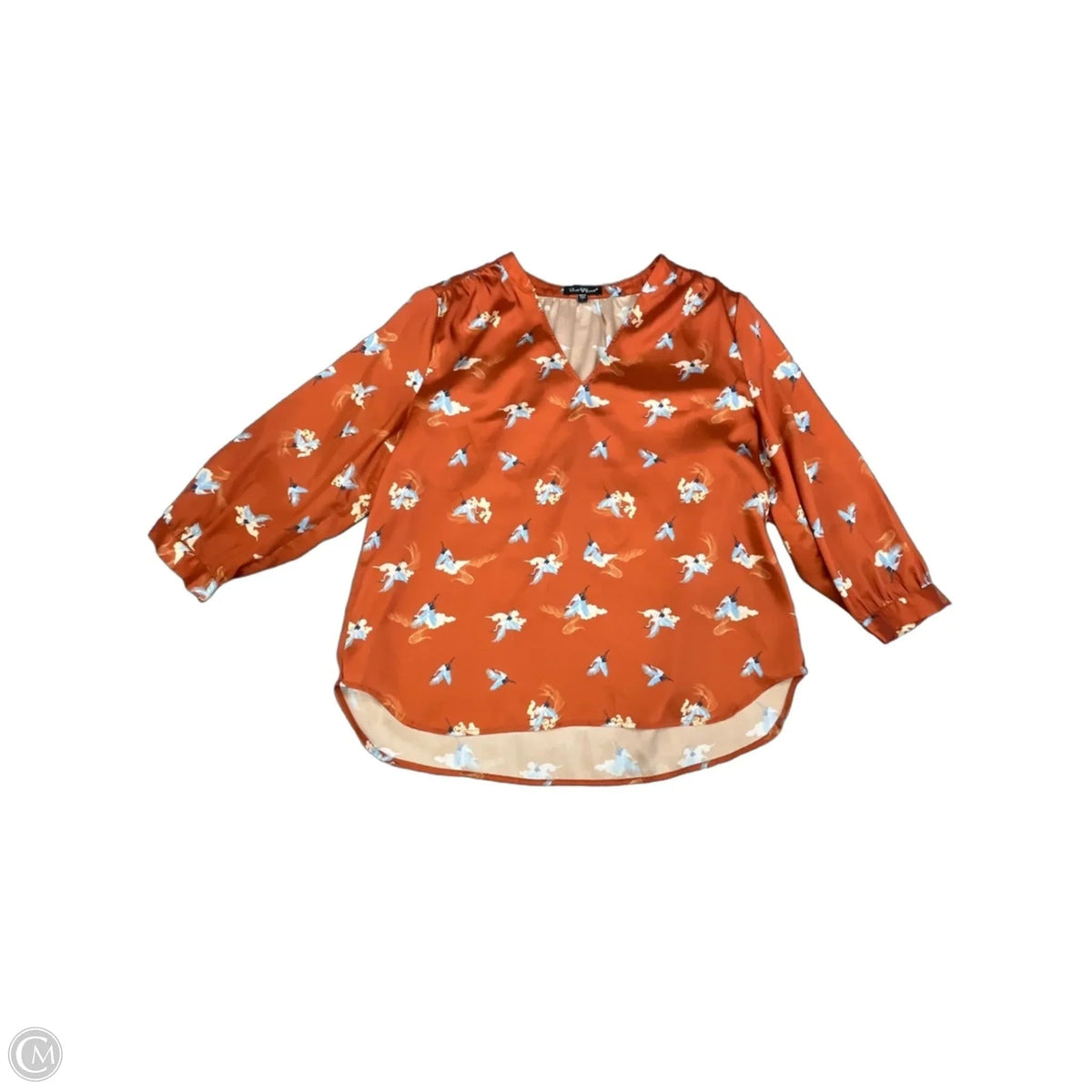 Blouse 3/4 Sleeve By Velvet Heart In Orange, Size: L