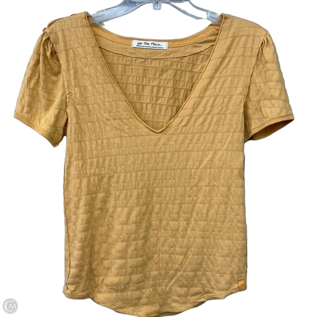 Top Short Sleeve Basic By We The Free In Yellow, Size: M