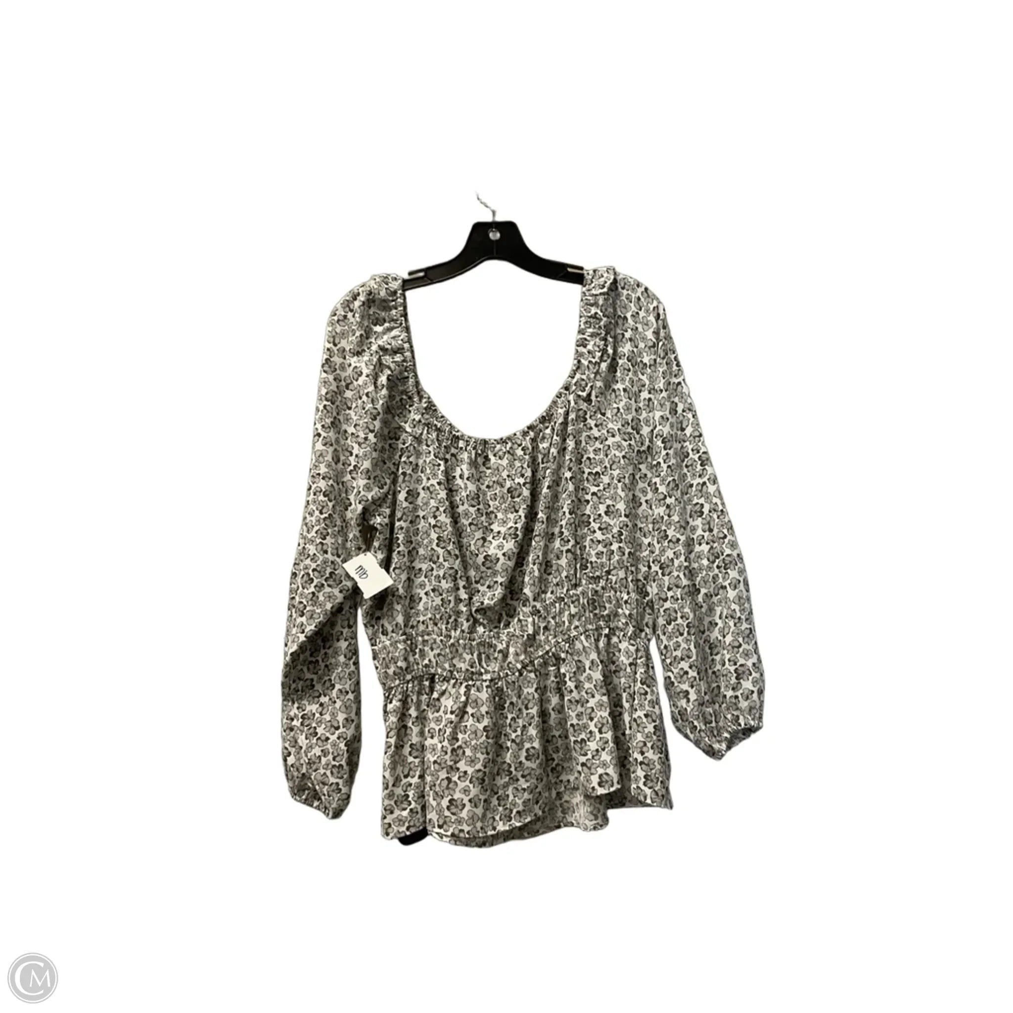 Top Long Sleeve By Nine West In Grey, Size: L