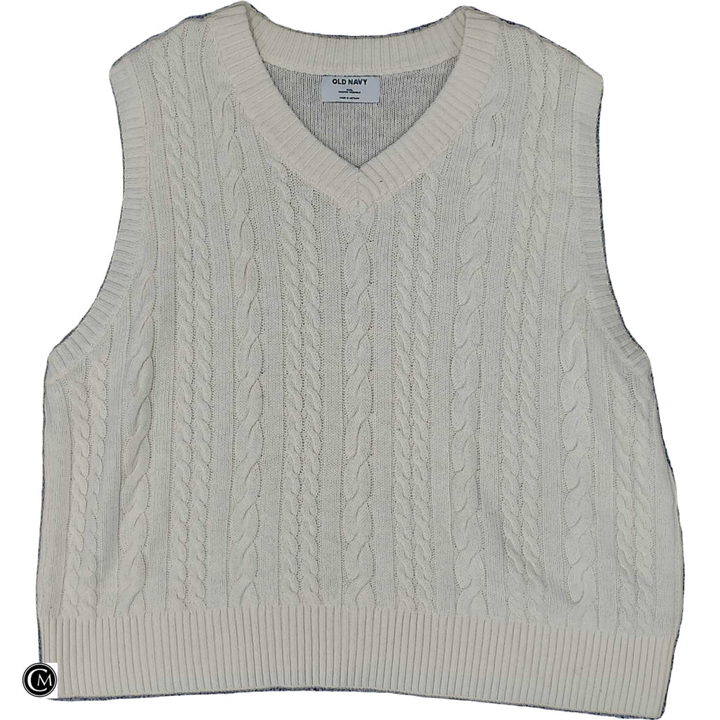 Vest Sweater By Old Navy In Cream, Size: 1x