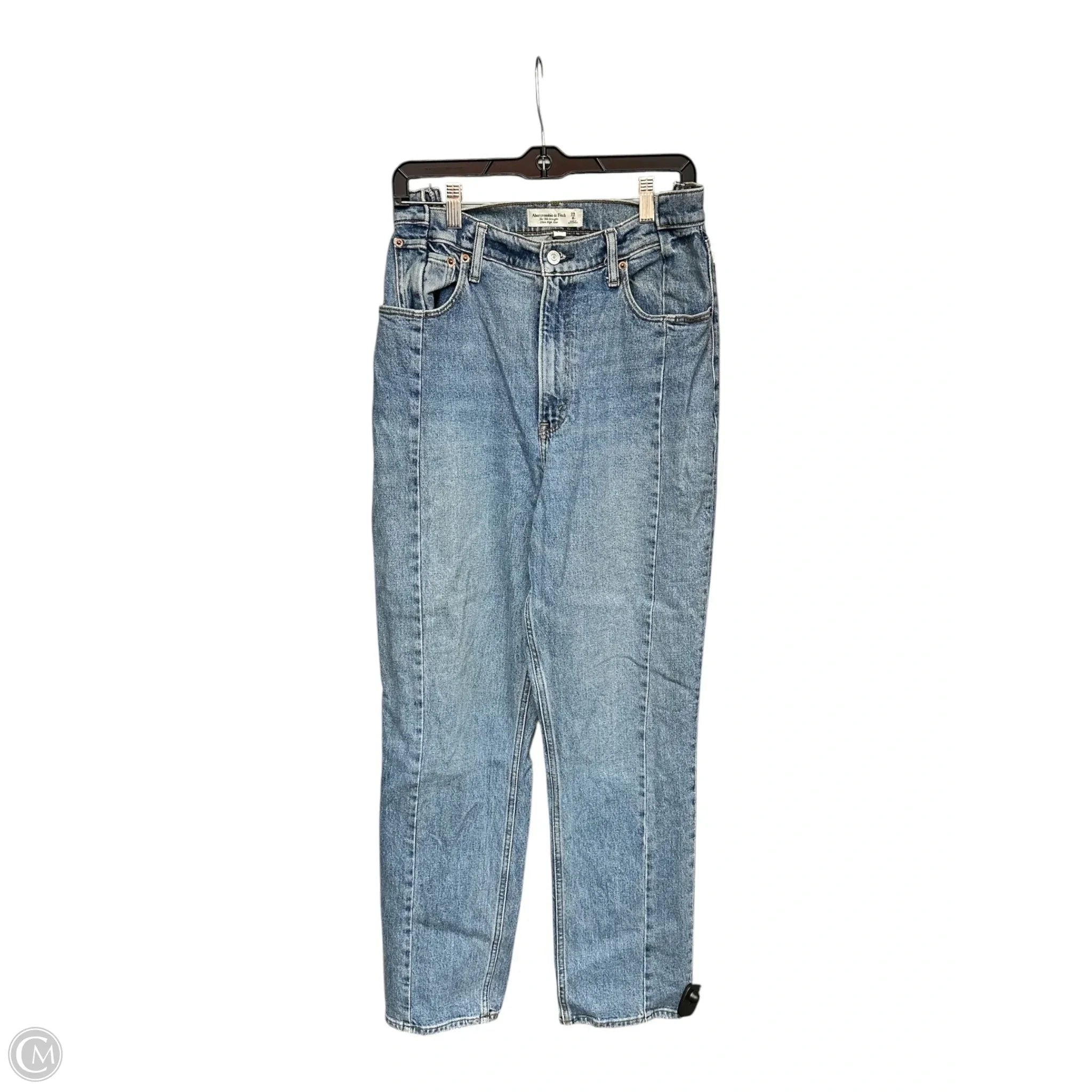 Jeans Straight By Abercrombie And Fitch In Blue Denim, Size: 8