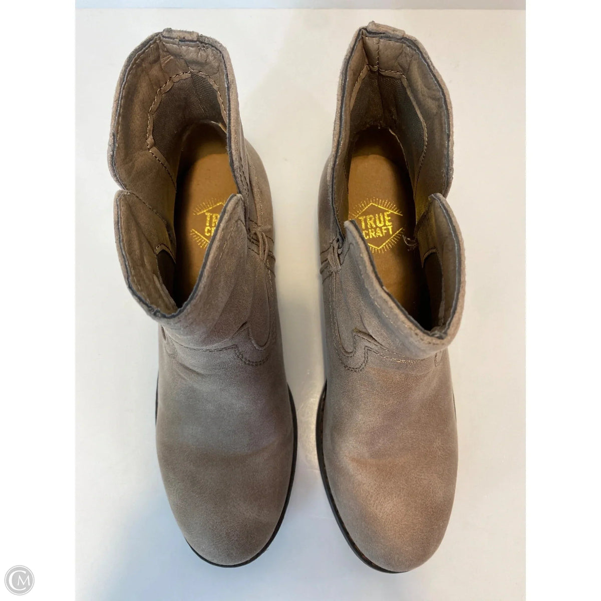 Boots Ankle Heels By True Craft In Taupe, Size: 7