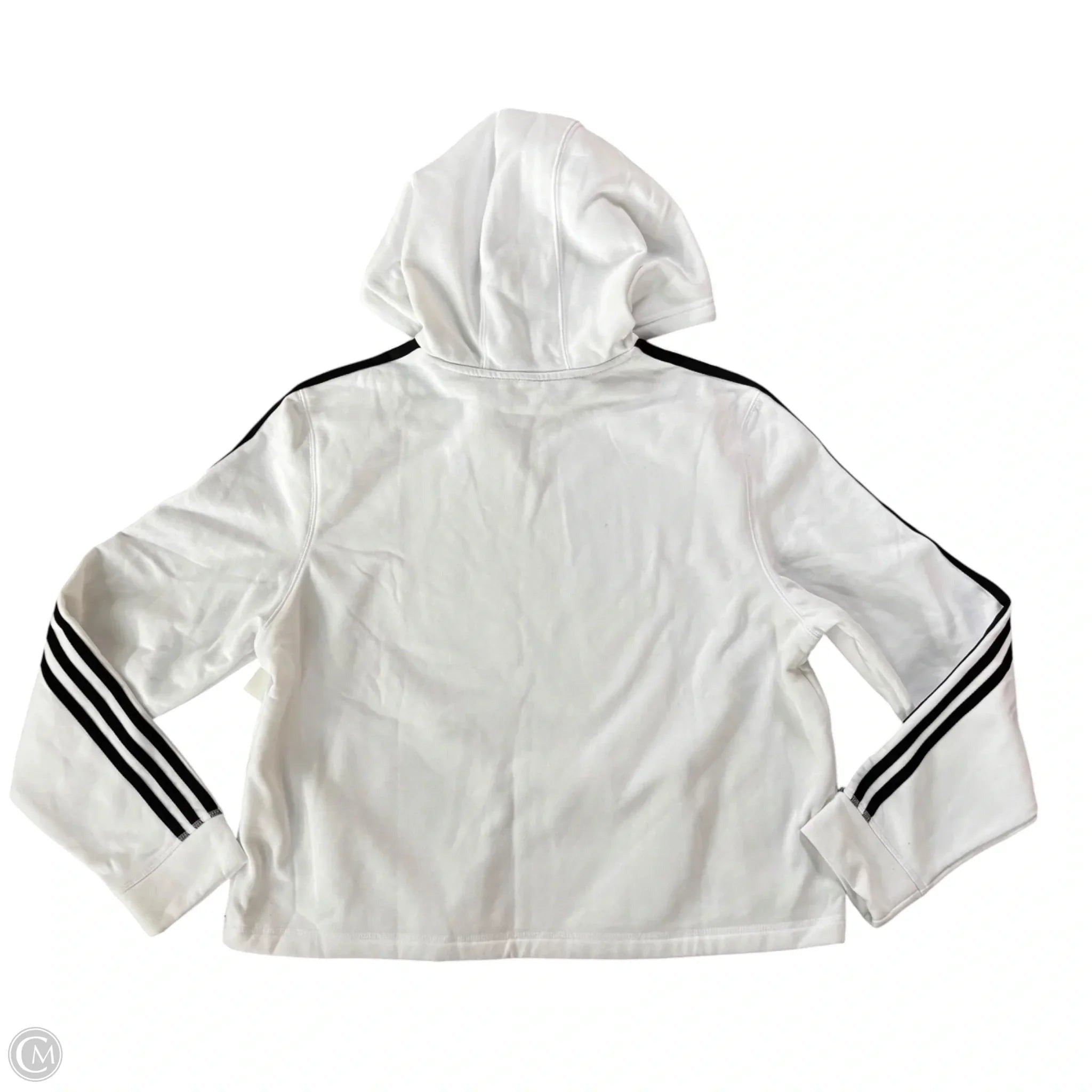 Athletic Top Long Sleeve Hoodie By Adidas In White, Size: Xl