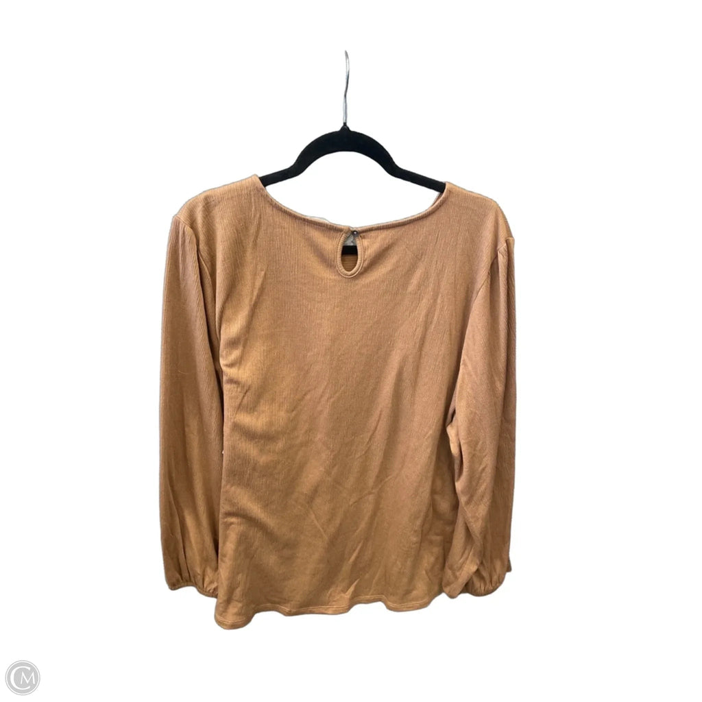 Top Long Sleeve By Maurices In Brown, Size: 2x