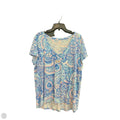 Top Short Sleeve Designer By Lilly Pulitzer In Blue, Size: Xxl