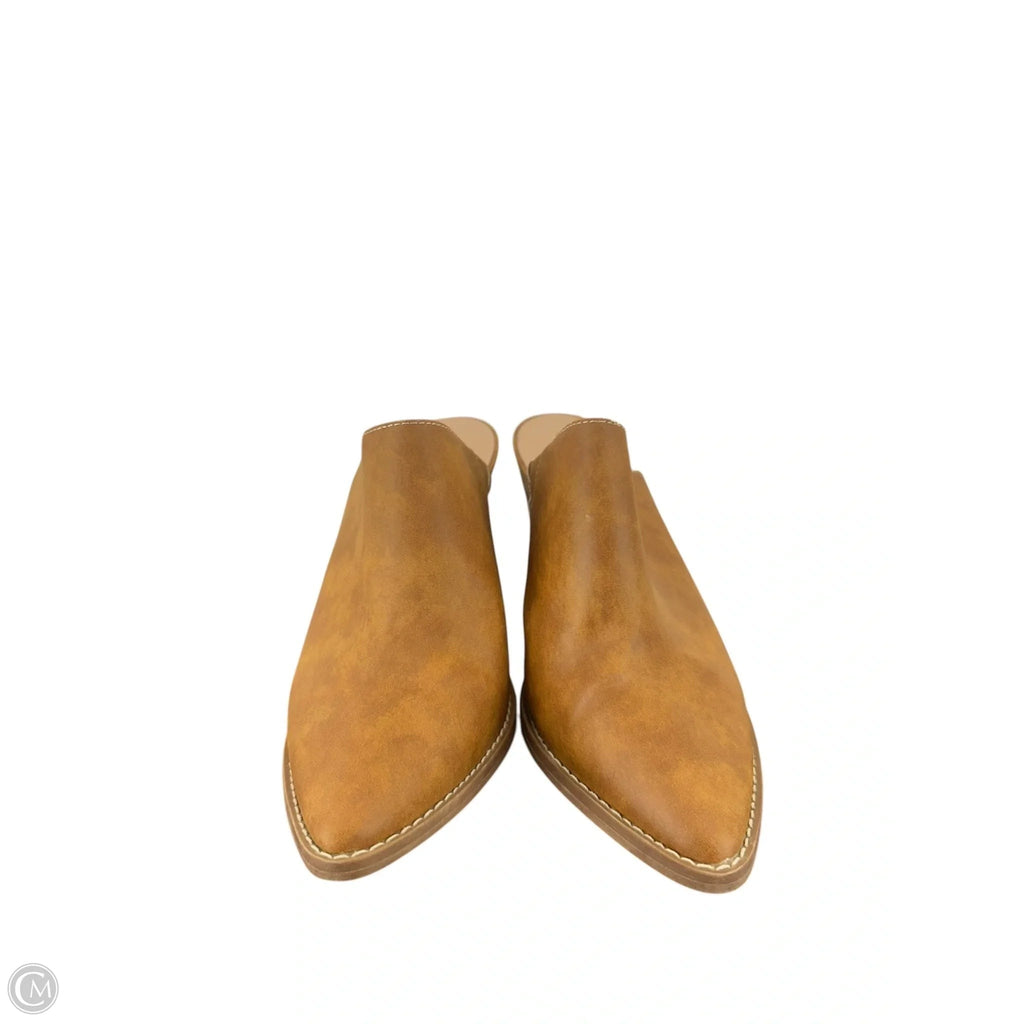 Boots Ankle Heels By Abound In Brown, Size: 8