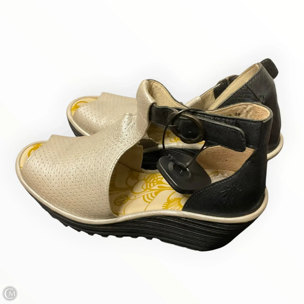 Sandals Heels Wedge By Fly London In Grey, Size: 8.5