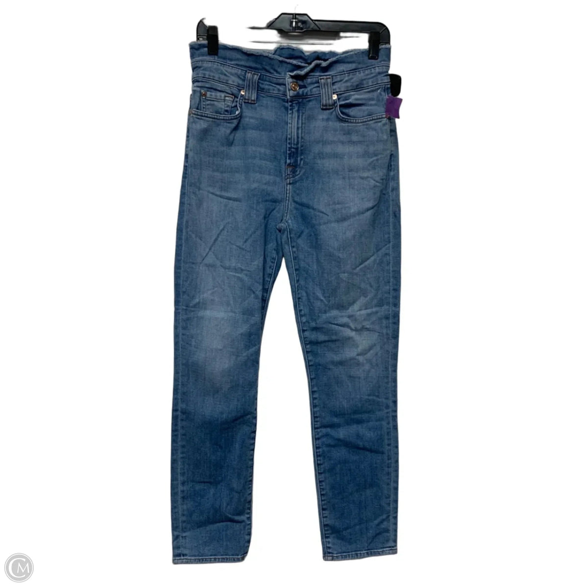 Jeans Straight By 7 For All Mankind In Blue Denim, Size: 8